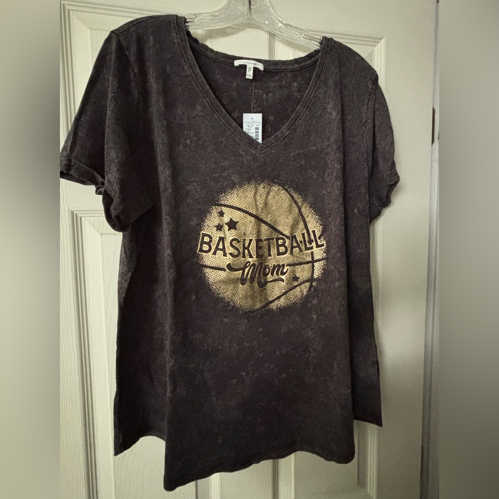 Maurices Black Basketball Mom Tee